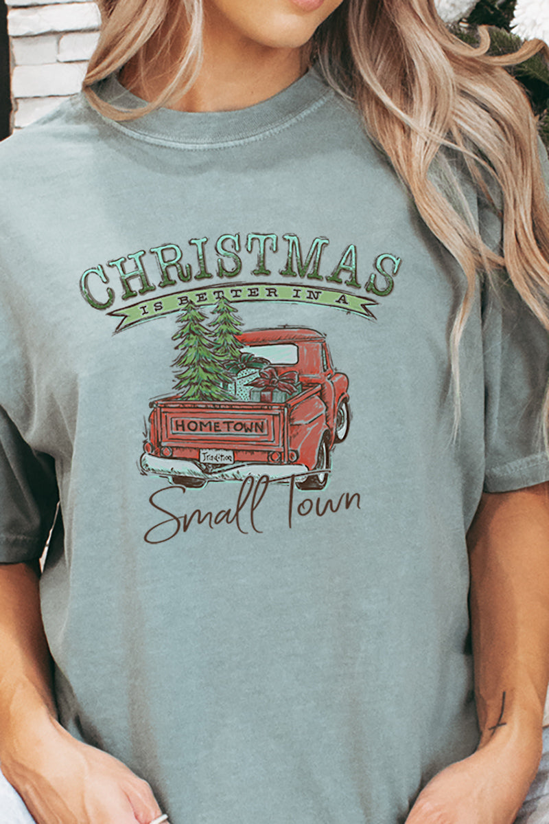 Christmas Better In A Small Town Comfort Colors Adult Ring-Spun Cotton Tee