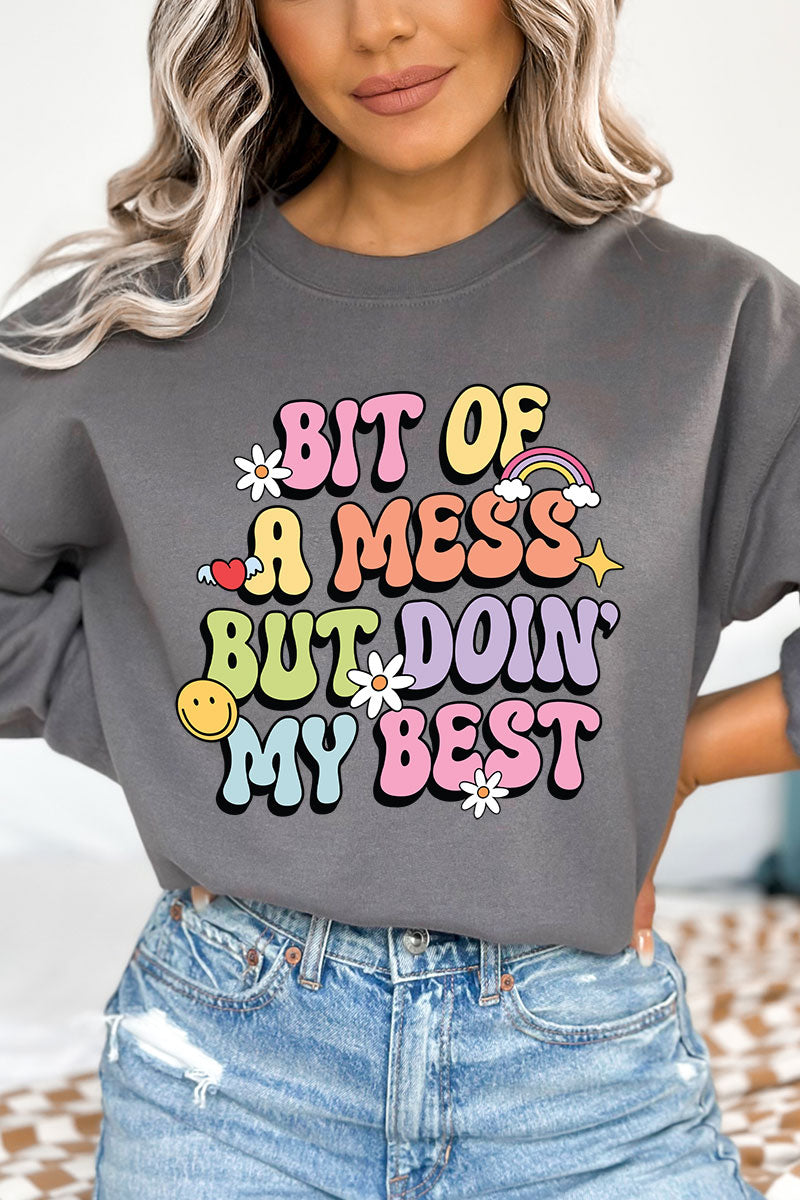 Bit Of A Mess Heavy-weight Crew Sweatshirt product image 1