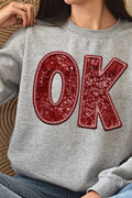 Faux Sequin OK Transfer Unisex NuBlend Crew Sweatshirt product image 1