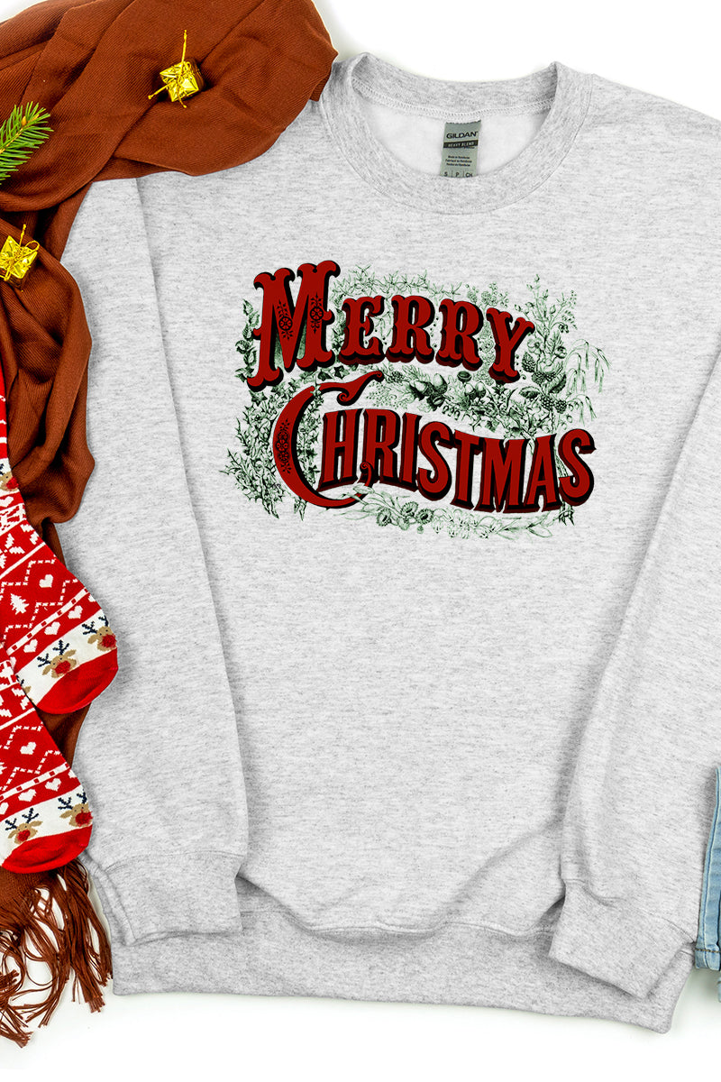 Vintage Merry Christmas Heavy-weight Crew Sweatshirt product image 1