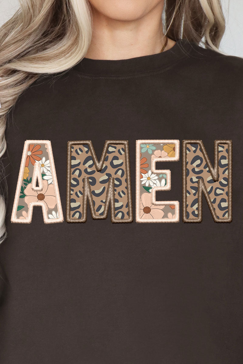 Boho Amen Faux Embroidery Transfer Heavy-weight Crew product image 2
