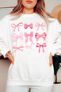 Coquette Pink Ribbon Bows Heavy-weight Crew Sweatshirt product image 1