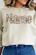 Floral Boho Custom Name Heavy-weight Crew Sweatshirt product image 1