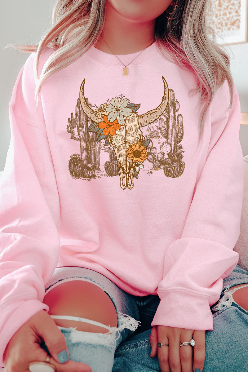 Desert Leopard Skull Heavy-weight Crew Sweatshirt product image 1