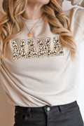 Distressed Brown Cow Mama Heavy-weight Crew Sweatshirt product image 1