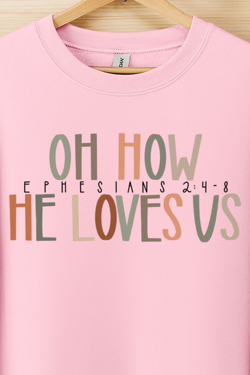 Oh How He Loves Us Heavy-weight Crew Sweatshirt product image 2
