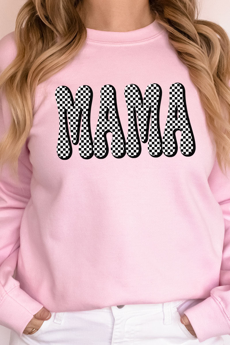 Retro Checkered Mama Heavy-weight Crew Sweatshirt product image 1