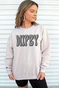 Retro Checkered Wifey Heavy-weight Crew Sweatshirt product image 1
