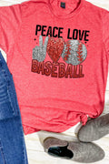 Faux Sequin Peace Love Baseball Transfer Unisex Blend Tee product image 1