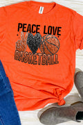 Faux Sequin Peace Love Basketball Transfer Unisex Blend Tee product image 1