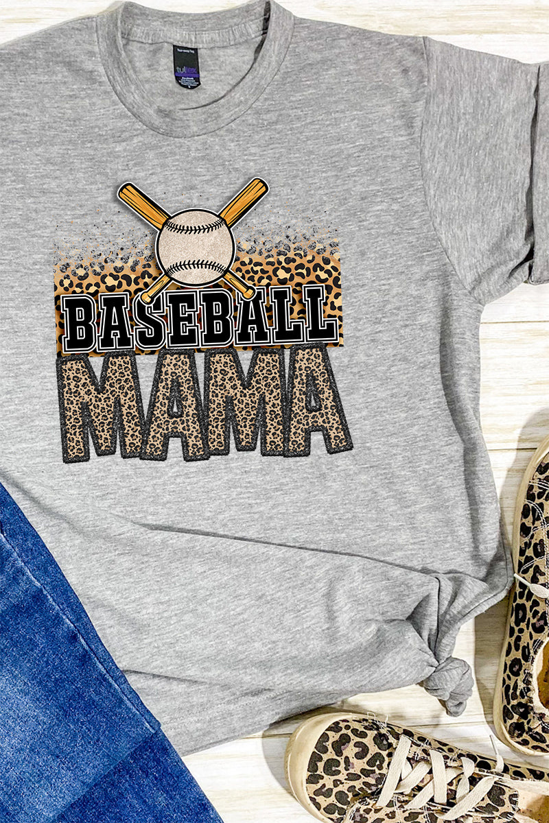 Leopard Baseball Mama Unisex Blend Tee product image 1
