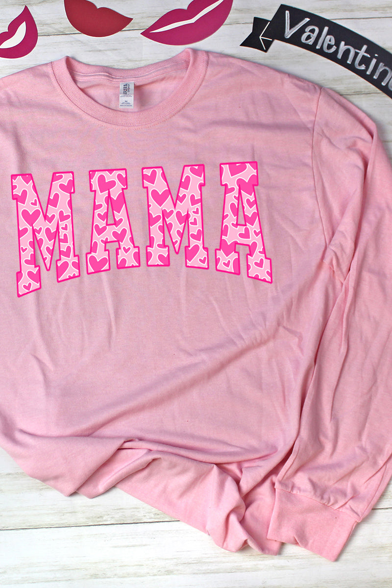 All The Hearts Mama Pink Unisex Dri-Power Long-Sleeve 50/50 product image 1