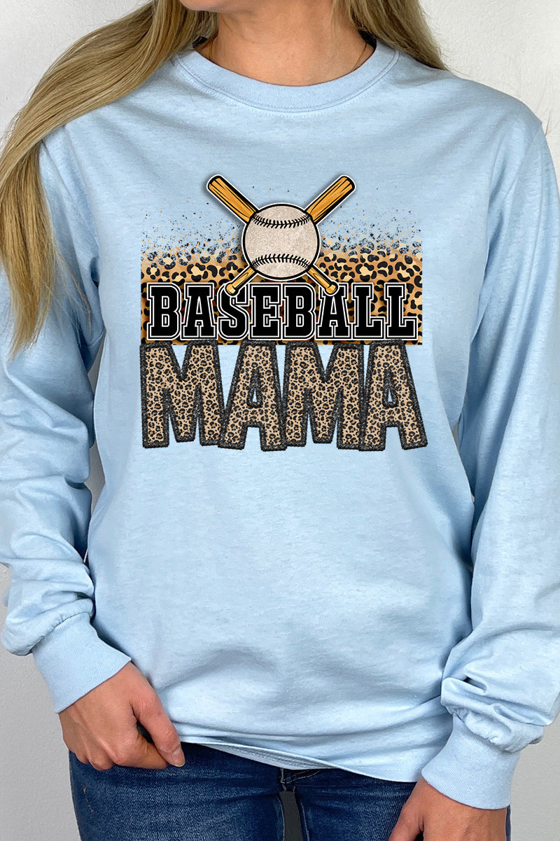 Leopard Baseball Mama Unisex Dri-Power Long-Sleeve 50/50 Tee product image 1