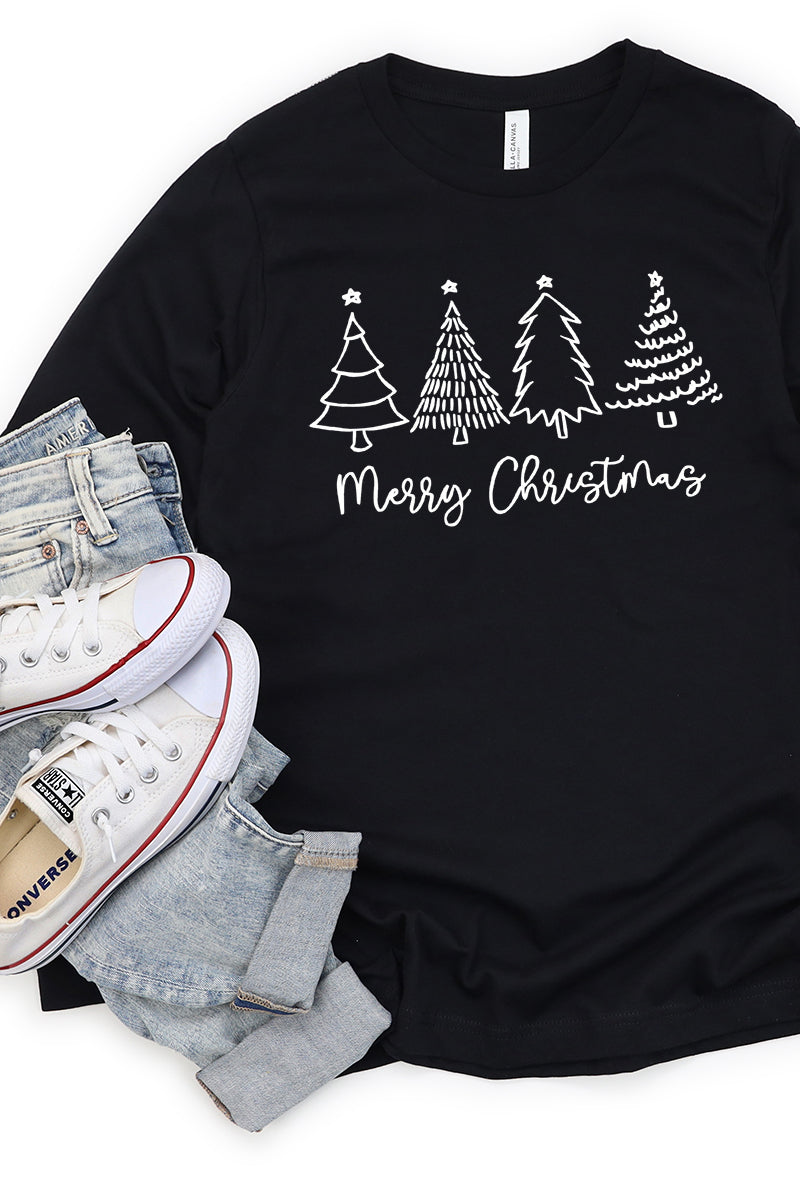 White Merry Christmas Tree Unisex Dri-Power Long-Sleeve product image 1