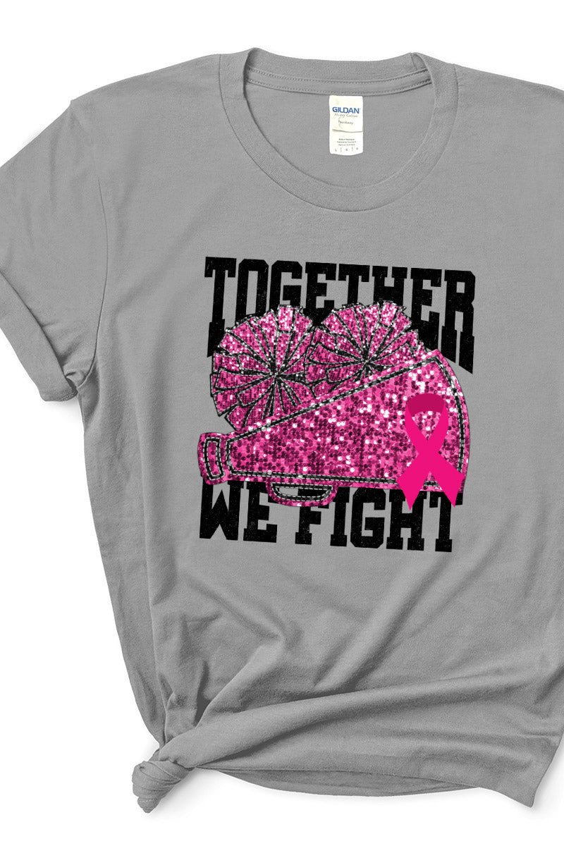 Cheer Together We Fight Pink Ribbon Short Sleeve Relaxed product image 1