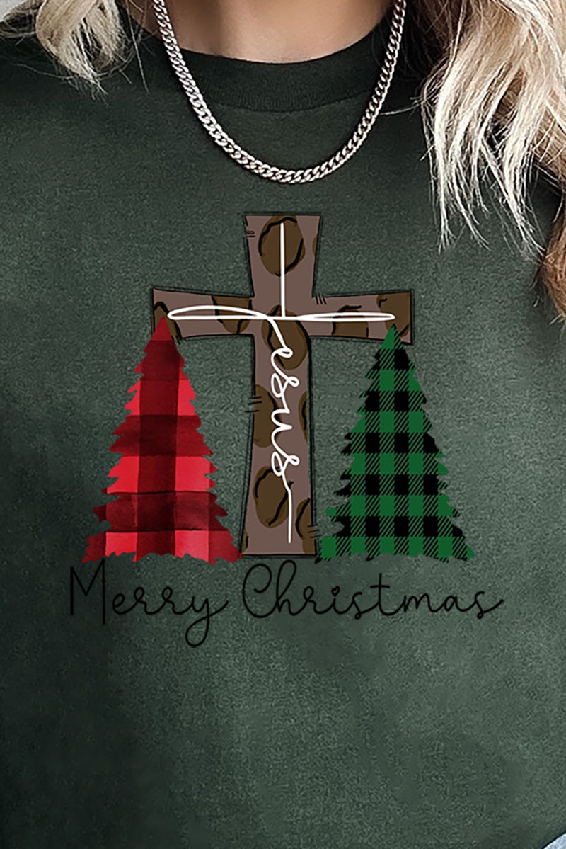 Cross Trees Merry Christmas Short Sleeve Relaxed Fit T-Shirt product image 2