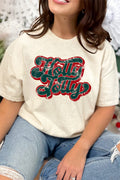 Distressed Groovy Holly Jolly Short Sleeve Relaxed Fit product image 1