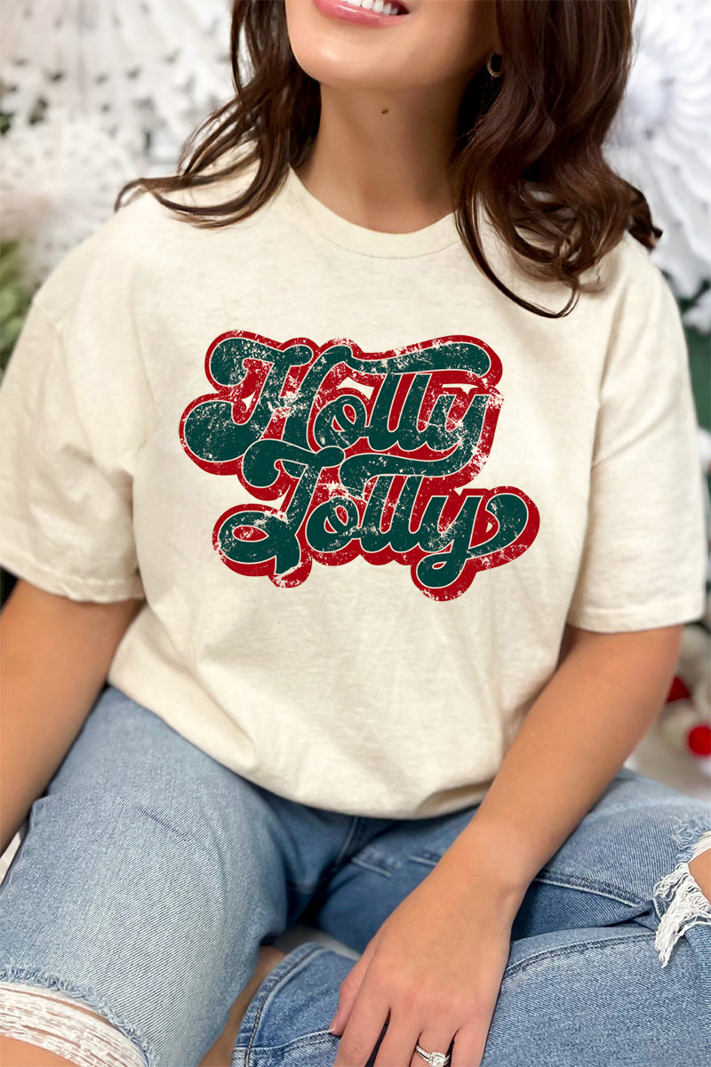 Distressed Groovy Holly Jolly Short Sleeve Relaxed Fit product image 1