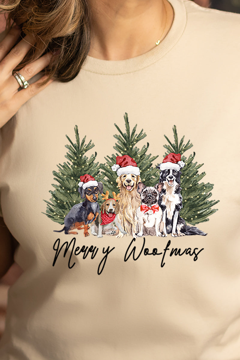 Dog Merry Woofmas Short Sleeve Relaxed Fit T-Shirt product image 2