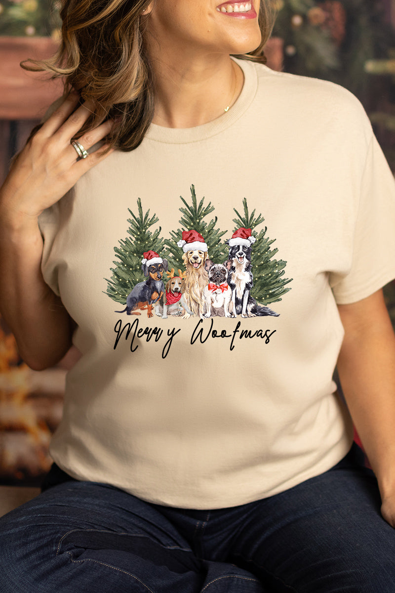 Dog Merry Woofmas Short Sleeve Relaxed Fit T-Shirt product image 1