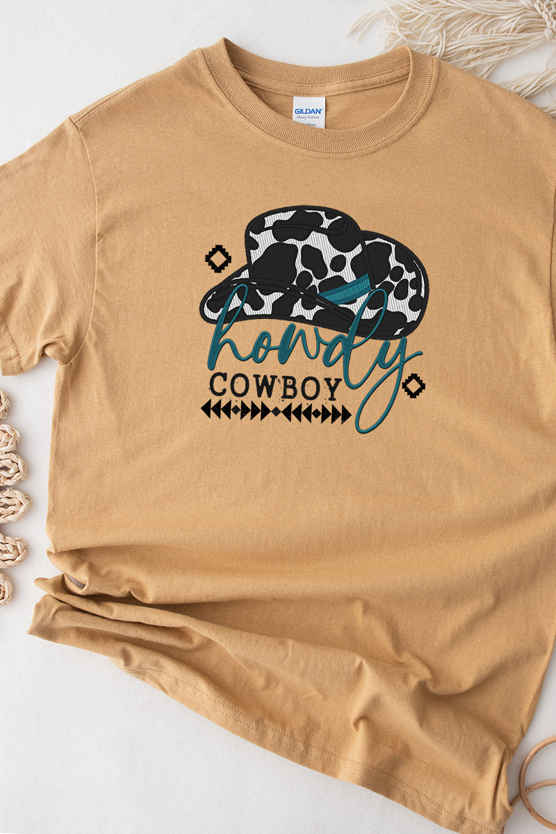 Faux Embroidery Howdy Cowboy Transfer Short Sleeve Relaxed product image 1