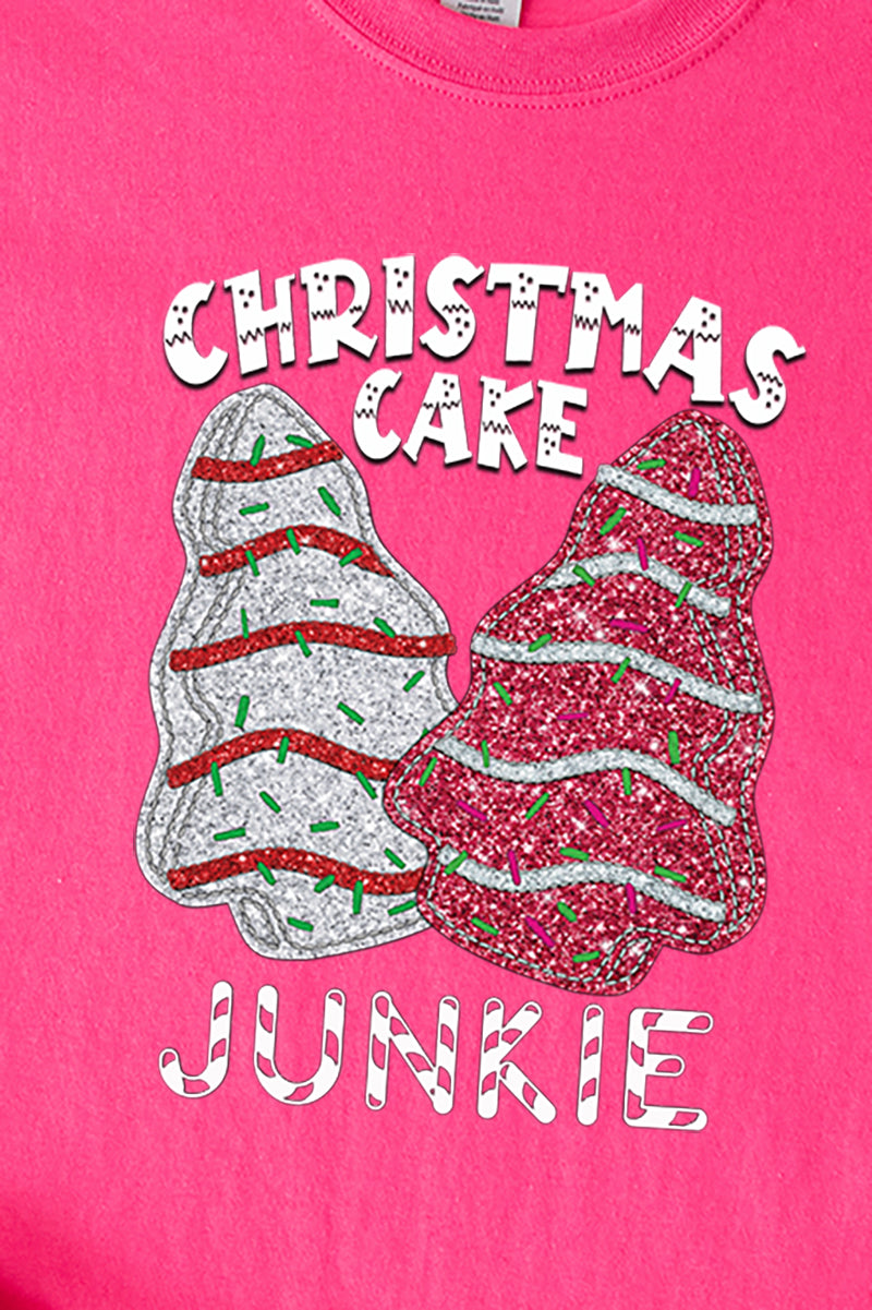 Faux Sequin Christmas Tree Junkie Transfer Short Sleeve product image 2