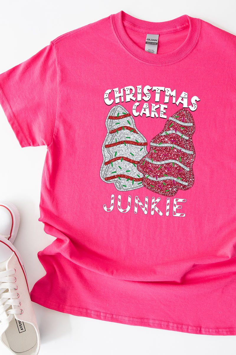 Faux Sequin Christmas Tree Junkie Transfer Short Sleeve product image 1