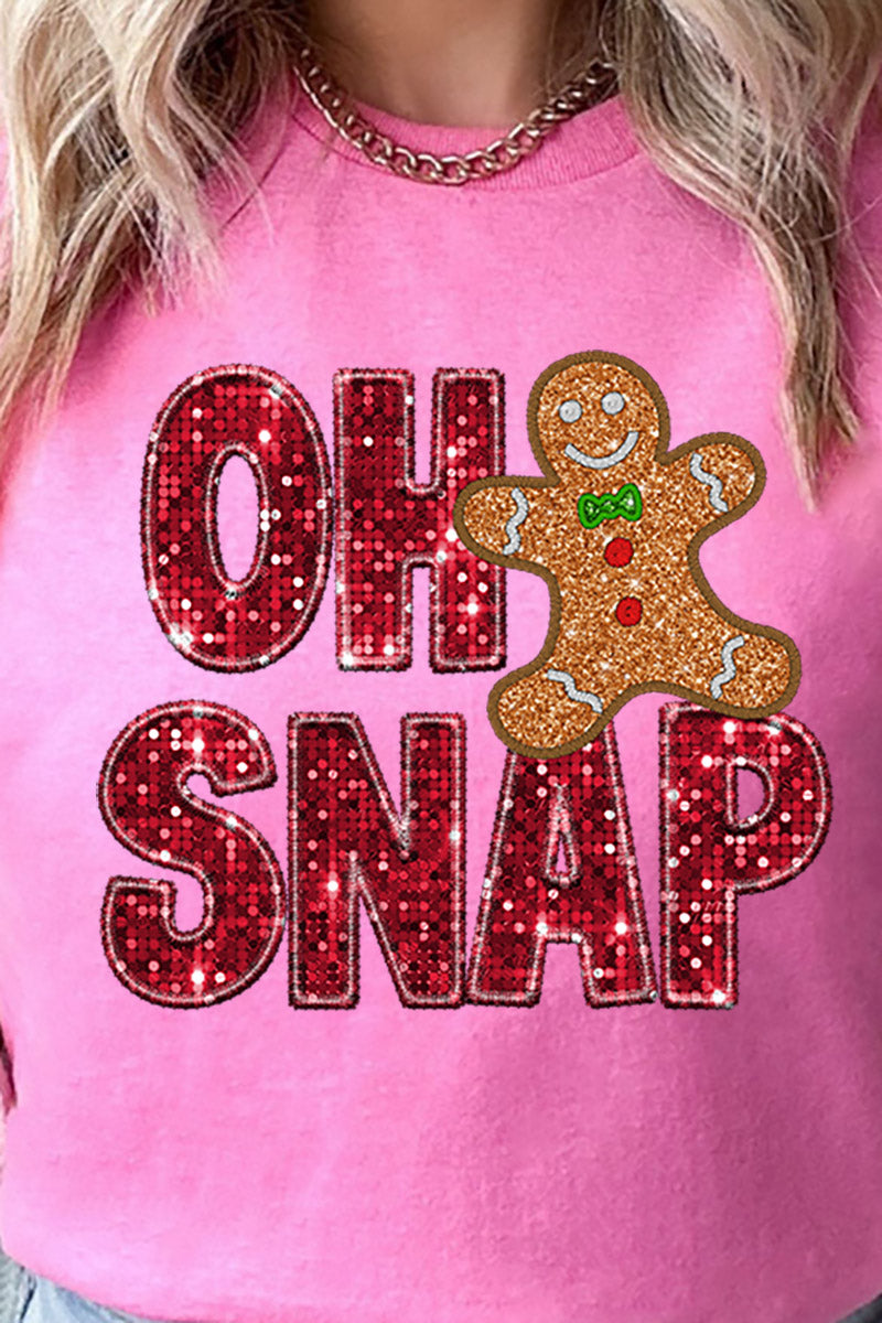 Faux Sequin Oh Snap Gingerbread Transfer Short Sleeve product image 2