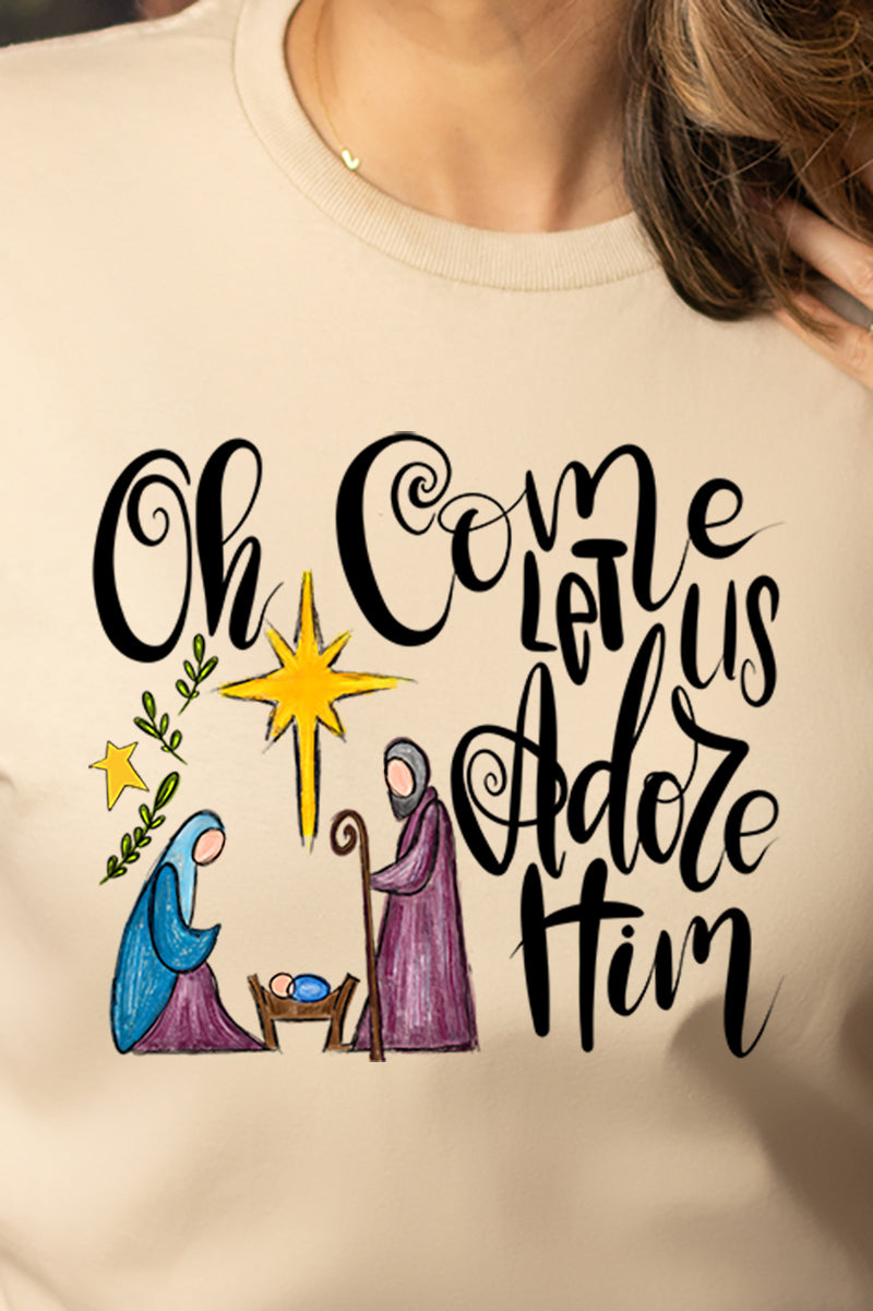 Oh Come Let Us Adore Him Short Sleeve Relaxed Fit T-Shirt product image 2