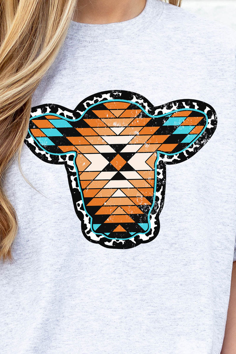 Aztec Cow Portrait Short Sleeve Relaxed Fit T-Shirt product image 2