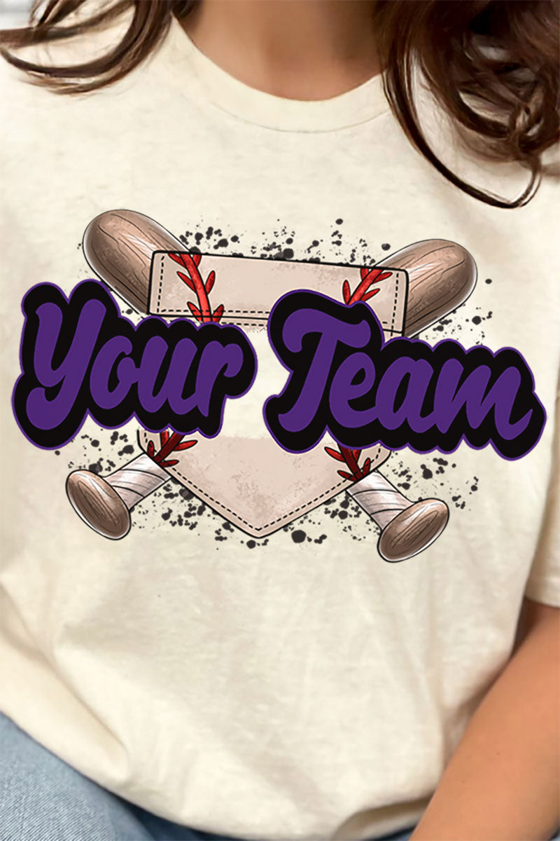 Baseball Home Plate Purple And Black Short Sleeve Relaxed product image 2