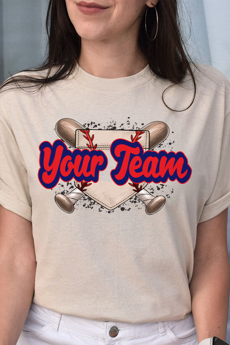 Baseball Home Plate Red And Navy Short Sleeve Relaxed Fit product image 1