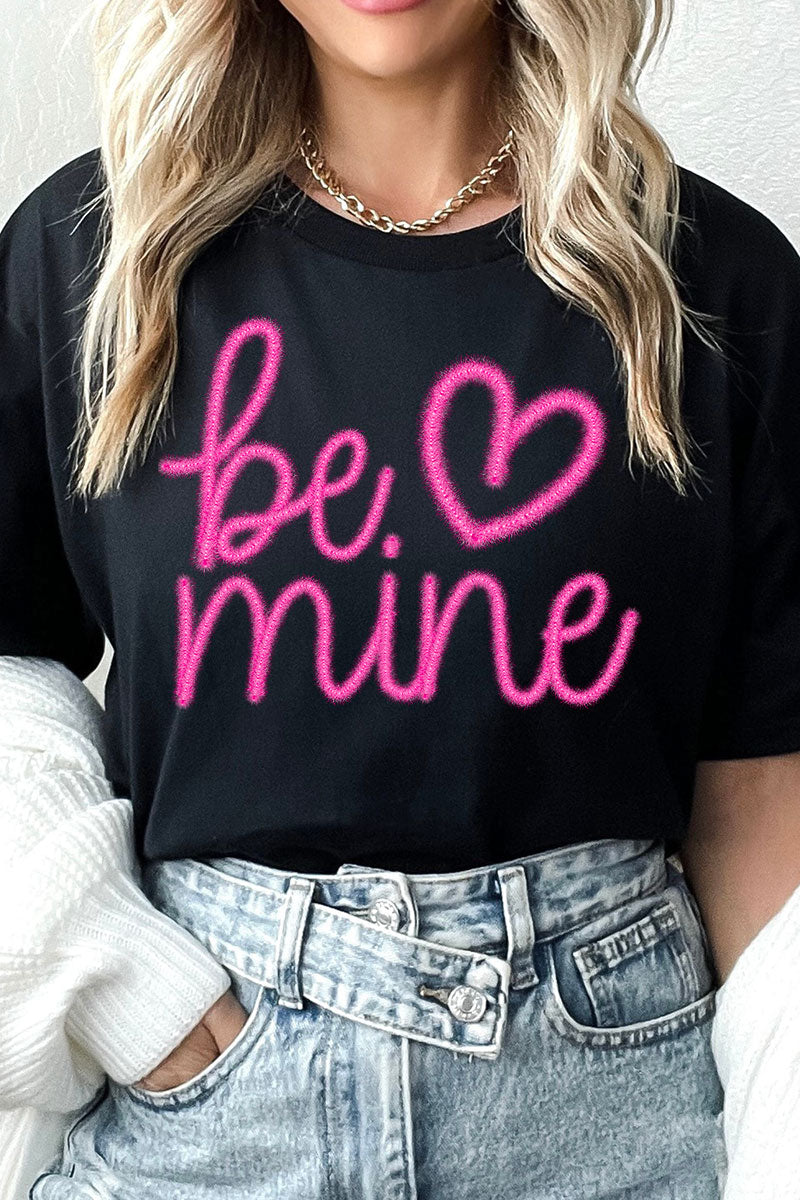 Be Mine Faux Tinsel Transfer Short Sleeve Relaxed Fit product image 1
