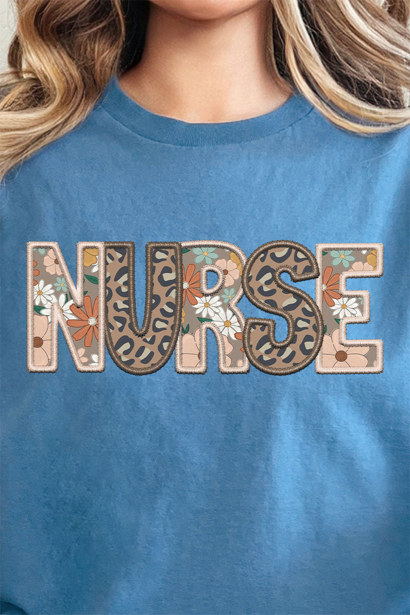 Boho Nurse Faux Embroidery Transfer Short Sleeve Relaxed product image 2