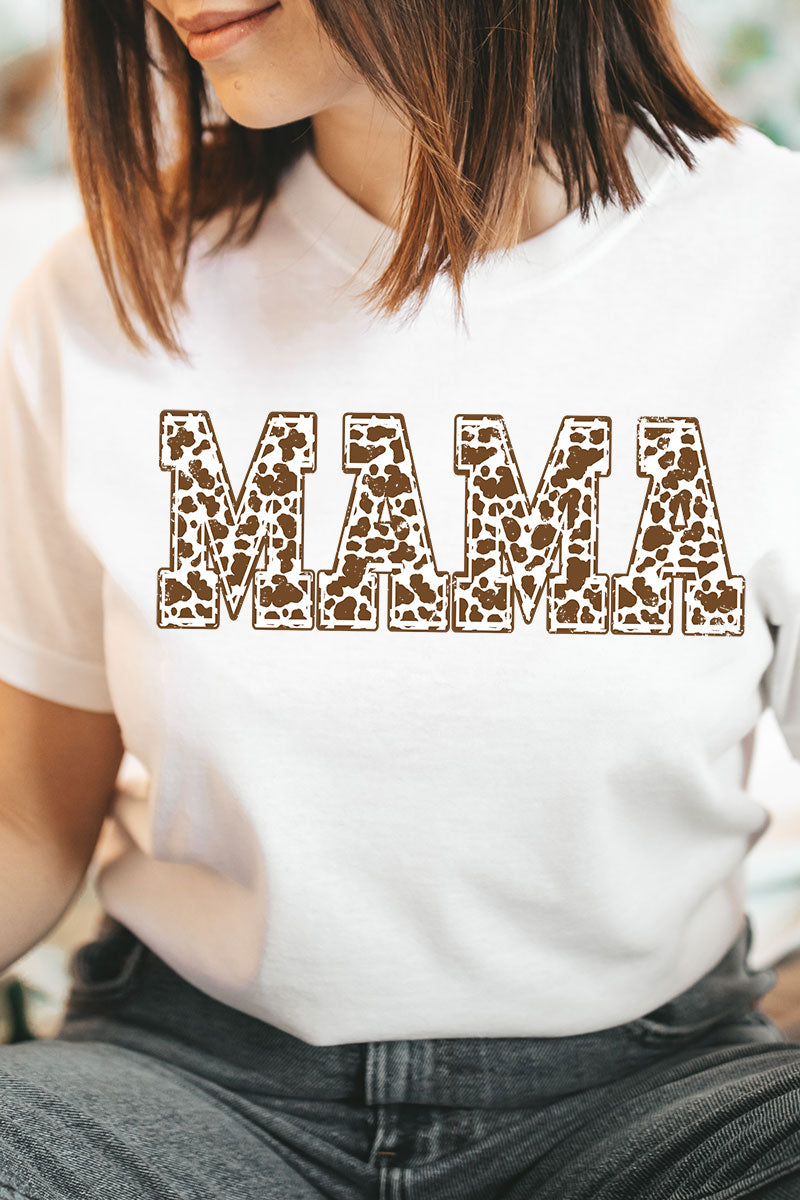 Distressed Brown Cow Mama Short Sleeve Relaxed Fit T-Shirt product image 1