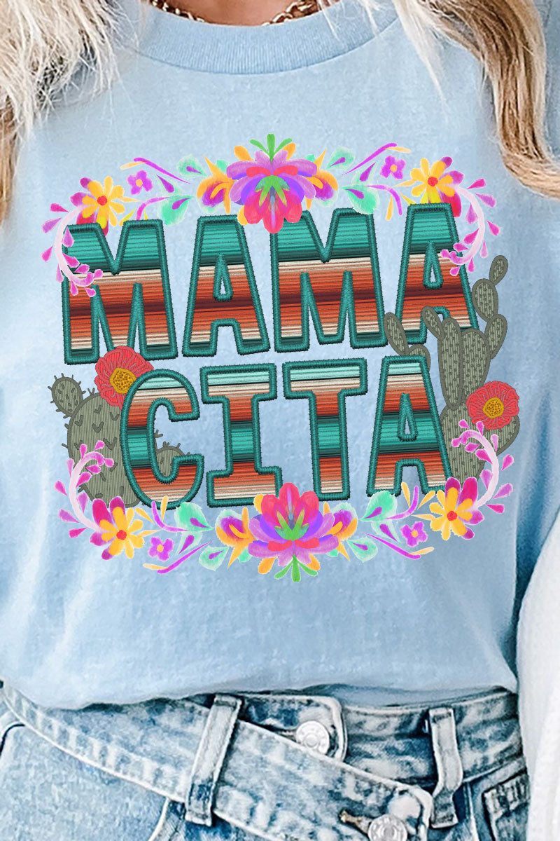 Faux Embroidery Mamacita Transfer Short Sleeve Relaxed Fit product image 2