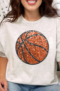 Faux Sequin Basketball Transfer Short Sleeve Relaxed Fit product image 1