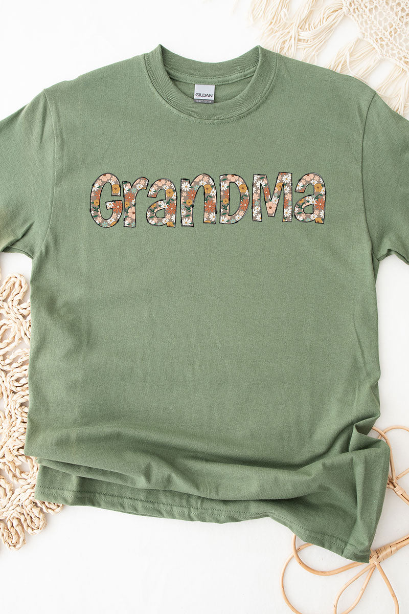 Floral Boho Grandma Short Sleeve Relaxed Fit T-Shirt product image 1