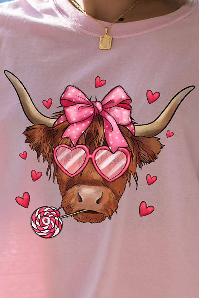 Full Of Love Highland Cow Short Sleeve Relaxed Fit T-Shirt product image 2