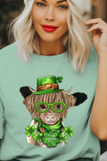 Happy St. Patrick's Day Highland Cow Short Sleeve Relaxed product image 1