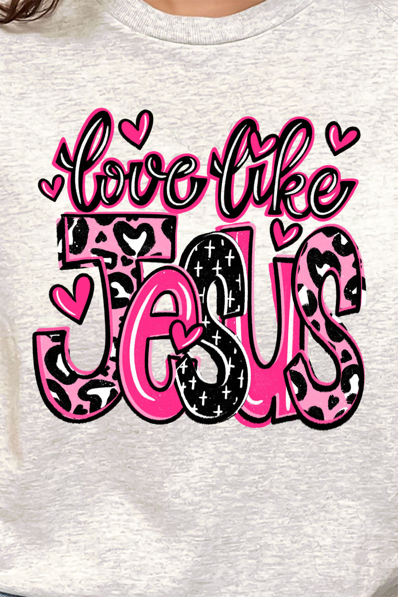 Pink Love Like Jesus Short Sleeve Relaxed Fit T-Shirt product image 2