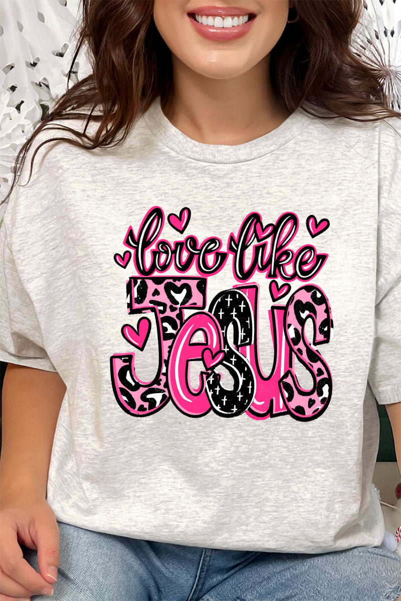 Pink Love Like Jesus Short Sleeve Relaxed Fit T-Shirt product image 1