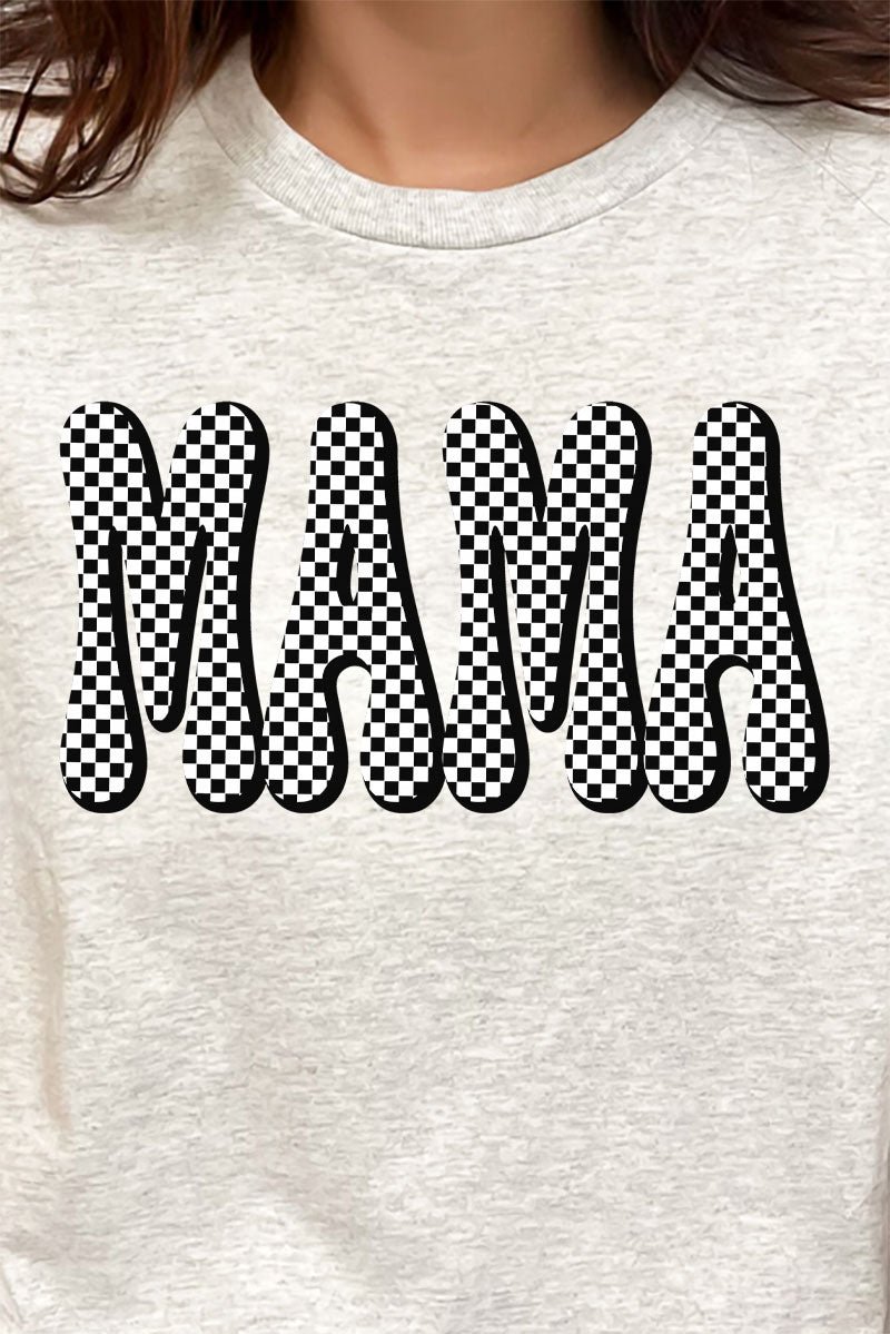 Retro Checkered Mama Short Sleeve Relaxed Fit T-Shirt product image 2