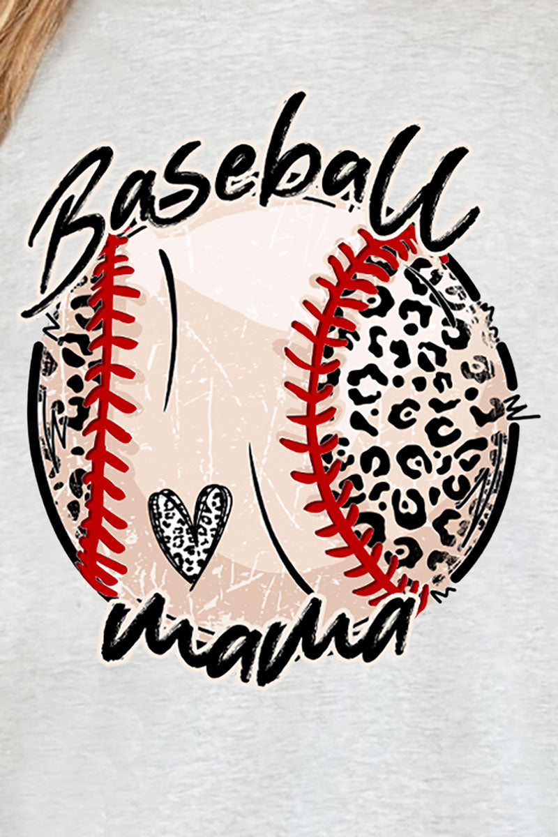 Script Leopard Baseball Mama Short Sleeve Relaxed Fit product image 2