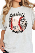 Script Leopard Baseball Mama Short Sleeve Relaxed Fit product image 1