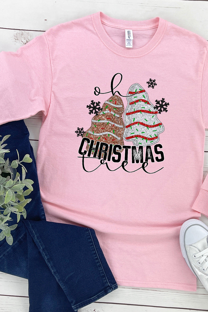 Faux Sequin Oh Christmas Tree Cakes Transfer Heavy Cotton product image 1
