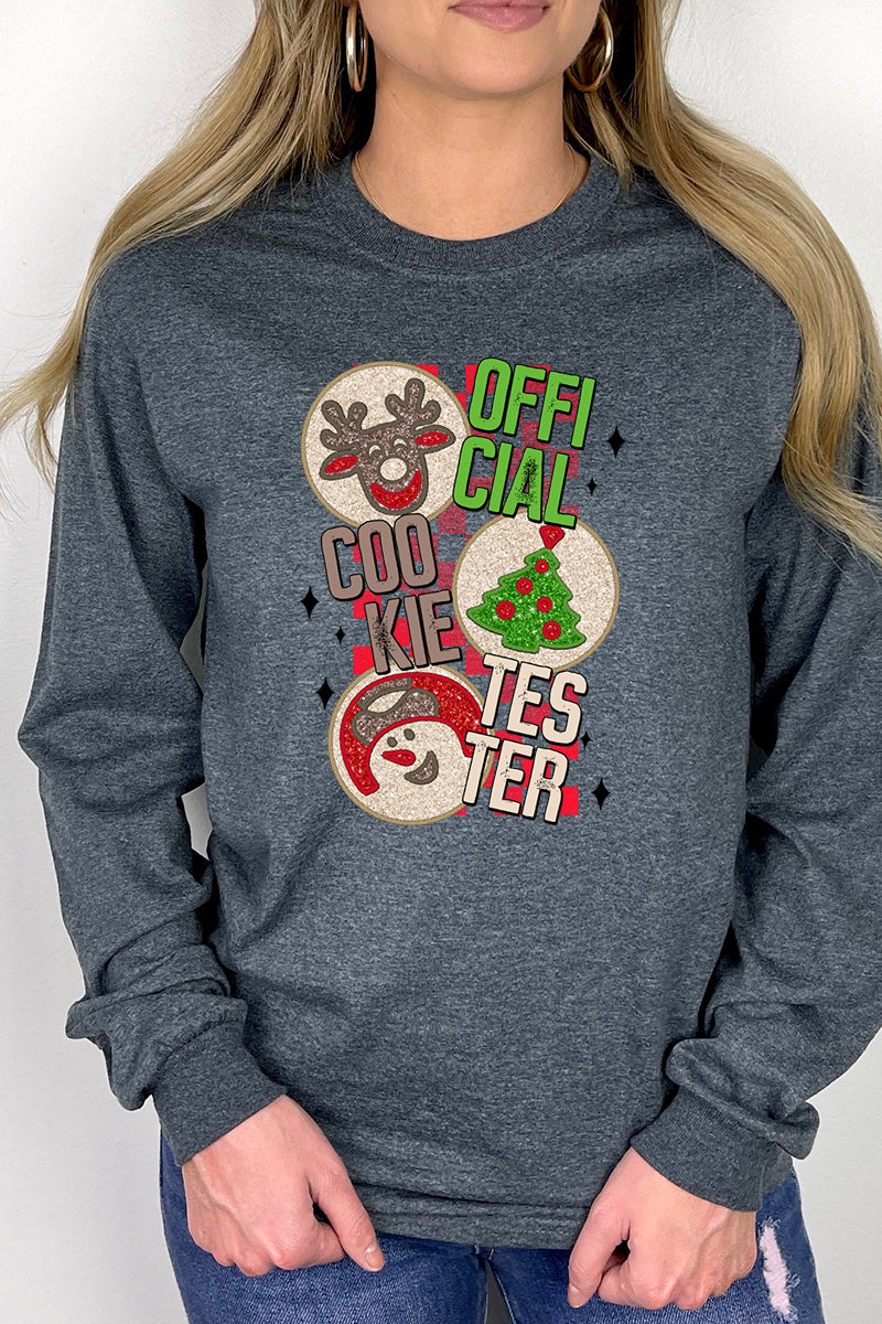 Official Cookie Tester Christmas Heavy Cotton Long Sleeve product image 1