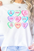Colorful Candy Hearts Heavy Cotton Long Sleeve Adult T-Shirt product image 1