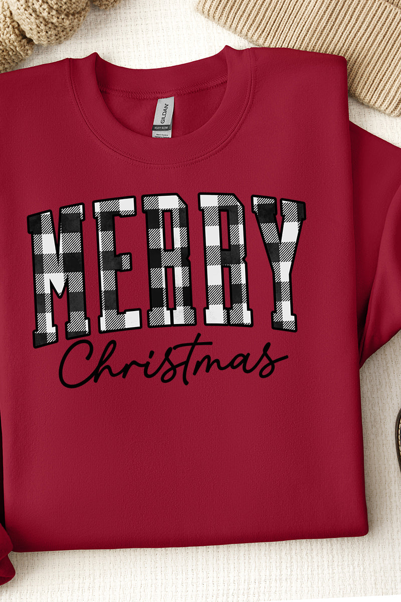 Black And White Buffalo Plaid Merry Christmas Unisex product image 1
