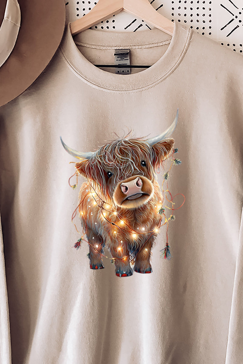 Caught In Lights Highland Cow Unisex NuBlend Crew Sweatshirt product image 2